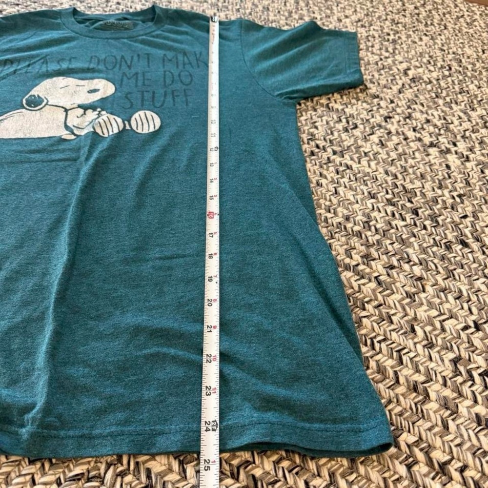Peanuts Snoopy blue/ teal T-shirt with funny sayings Bundle of 2 - Picture 8 of 8